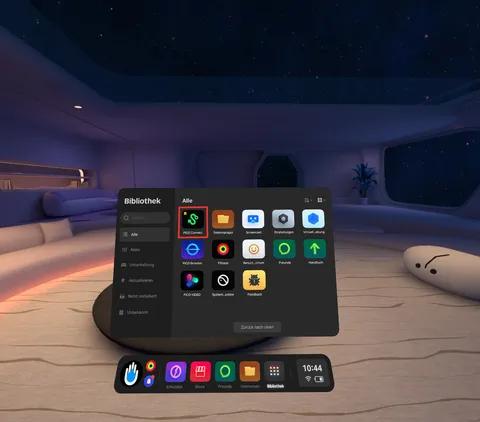 Pico 4 library with the Pico Connect app selected