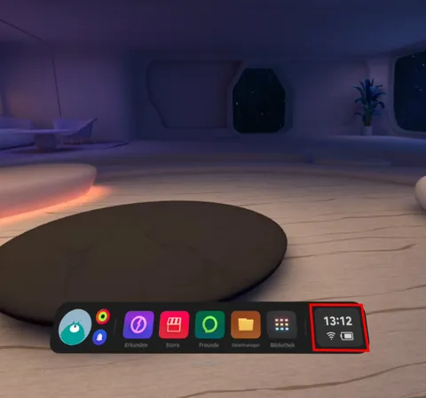 Pico 4 main menu with quick settings on the right side