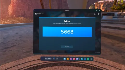 Steam Link showing the 4-digit pairing code