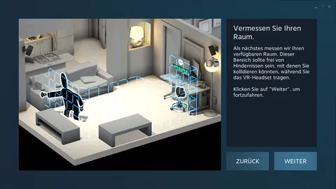 Measure your space step of the SteamVR room setup while tracing the play space boundary