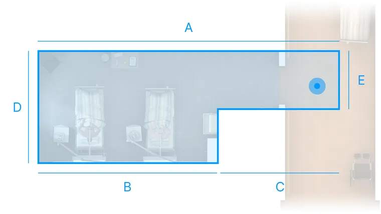 Overview of the virtual hospital corridor in ViRTUE