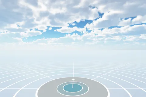 Bright cloud world shown after ViRTUE has started successfully